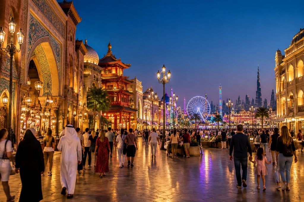 découvrez global village à dubaï : pavillons du monde entier, saveurs internationales, spectacles et animations pour un voyage dépaysant en une soirée.